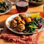 Mediterranean turkey meatballs with red pepper–cashew crema